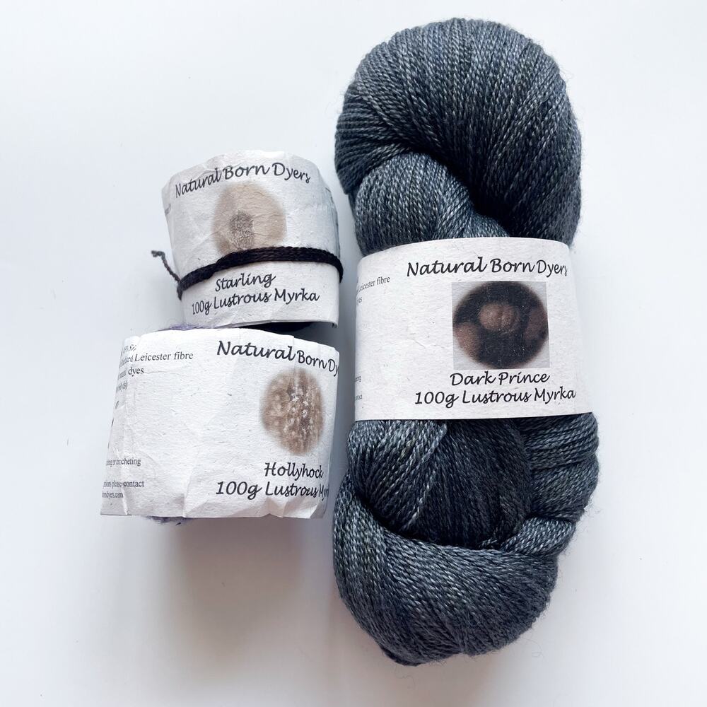 Lot of Natural Born Dyers Wool Silk 100g Lustrous Myrka Hand-Dyed Yarn